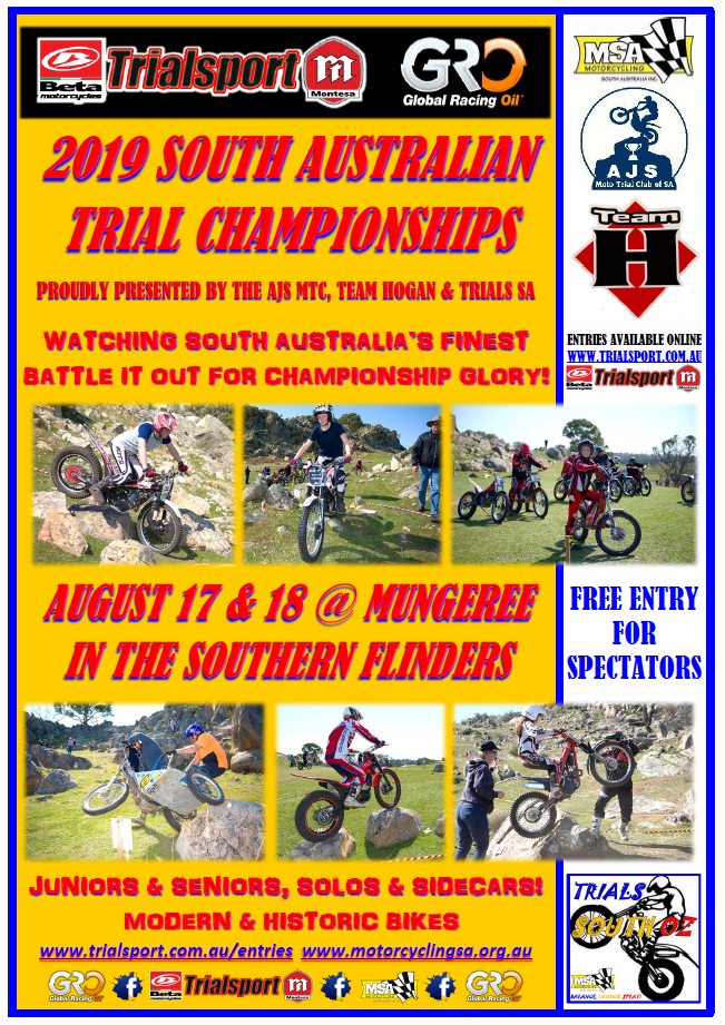 TUNGKILLO TRIALS COACHING IN AUGUST Motorcycling SA